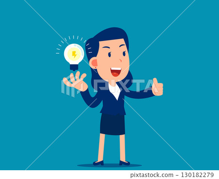 Businesswoman is showing a gesture nice. Best idea successful 130182279