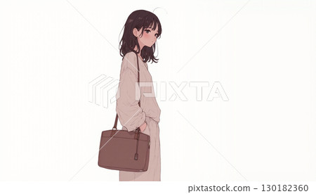 A woman with a bag 130182360
