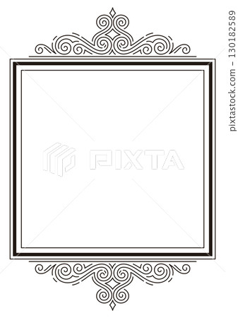 Line curl frame. Modern decorative linear background. Line curl frame. Modern decorative linear background. 130182589