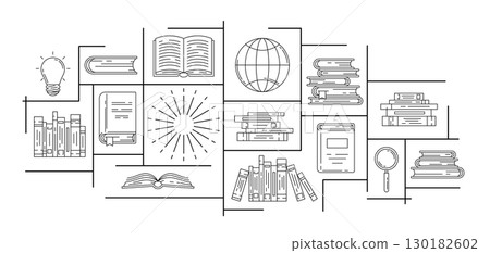 Background with books. Image for education and school. Background with books. Image for education and school. 130182602