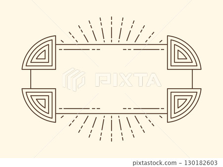 Line geometric frame. Modern decorative linear background. 130182603