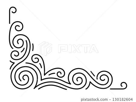 Line curl corner. Modern decorative linear element. 130182604