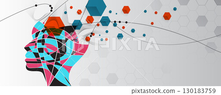 Abstract network and artificial intelligence background Abstract network and artificial intelligence background 130183759