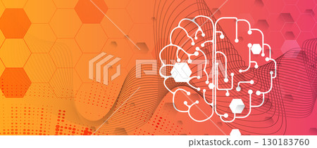 Abstract network and artificial intelligence background 130183760