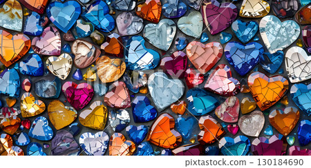Colorful hearts on a white background,... - Stock Illustration ...