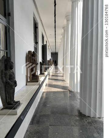 Museum Hallway with Sculptures and Classical Architecture Museum Hallway with Sculptures and Classical Architecture 130184768
