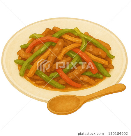 青椒炒豬肉的插圖 青椒炒豬肉的插圖 130184902