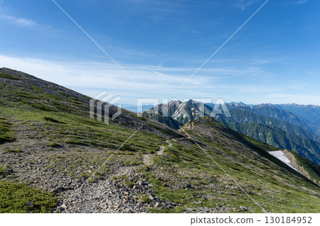 藍天和北阿爾卑斯山的山脊 藍天和北阿爾卑斯山的山脊 130184952