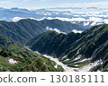夏季北阿爾卑斯山脈、藍天和雲彩 130185111