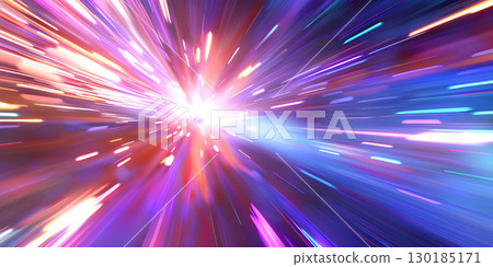 abstract of speed motion in dark and light motion blur background - Ai Generated 130185171