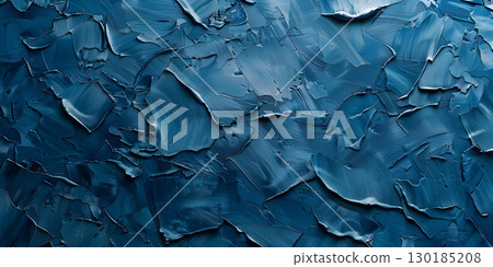 Blue oil paint texture, Abstract background for design with copy space - Ai Generated 130185208