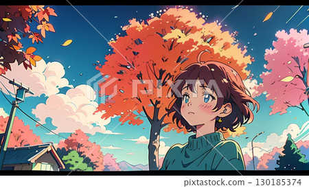 cute girl under the cherry blossoms cute girl under the cherry blossoms 130185374