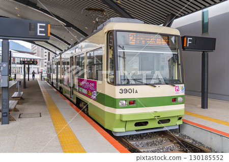 A streetcar scene that has become an integral part of the lives of people in Hiroshima, Japan A streetcar scene that has become an integral part of the lives of people in Hiroshima, Japan 130185552