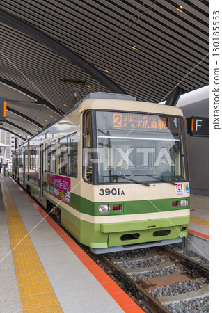 A streetcar scene that has become an integral part of the lives of people in Hiroshima, Japan A streetcar scene that has become an integral part of the lives of people in Hiroshima, Japan 130185553
