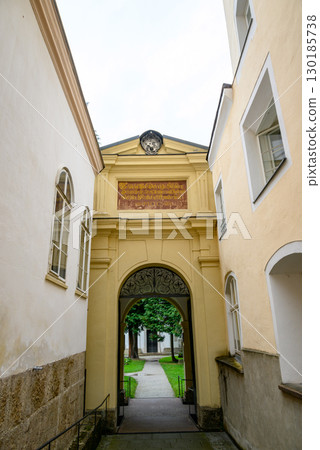 St. Sebastian Church and cemetery dating back to 16th century, in the Old town of Salzburg, Austria 130185738