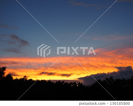 Beautiful sunsets. The art of sunsets. They show various expressions. Perfect for copy space. 130185800