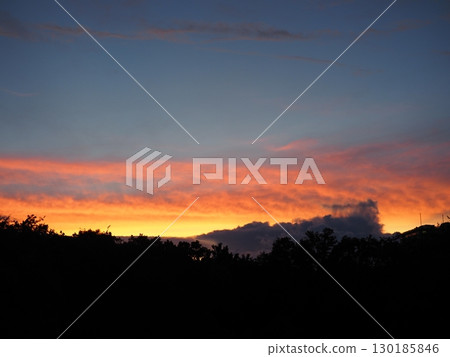 Beautiful sunsets. The art of sunsets. They show various expressions. Perfect for copy space. 130185846