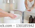 Handwashing is crucial in a modern bathroom for cleanliness, comfort, and wellness 130185942
