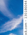 Landscape. A background of blue sky with blurred particles of clouds or other components in the upper atmosphere flowing in the wind. Displacement, the passage of time, abstract manifestations 130186044