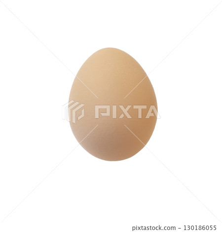 Single Natural Chicken Egg Light Brown Color Isolated On White Background In Standing State. Blank for artwork, mockup Single Natural Chicken Egg Light Brown Color Isolated On White Background In Standing State. Blank for artwork, mockup 130186055