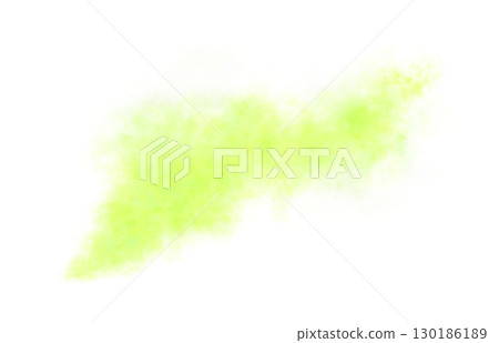 Bright chartreuse and lime green smoke cloud isolated on transparent background with soft texture and realistic detail 130186189