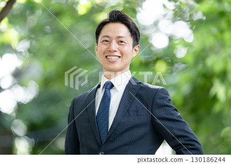 Business male fresh green portrait Business male fresh green portrait 130186244