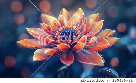 Beauty flower vibrant blossom petal nature plant blurred dark background 130186781