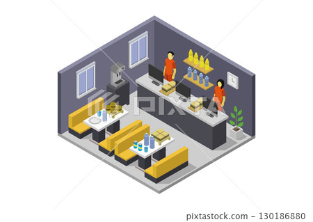 Isometric fast food 130186880