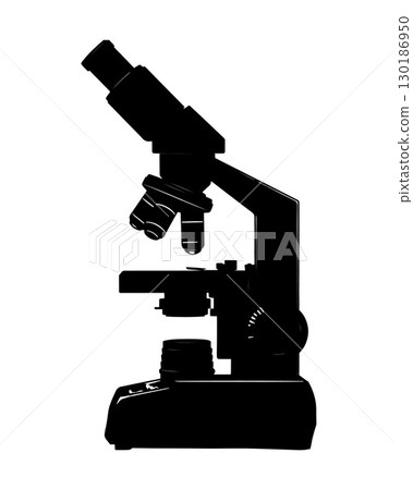 Vector isolated illustration of microscope silhouette 130186950