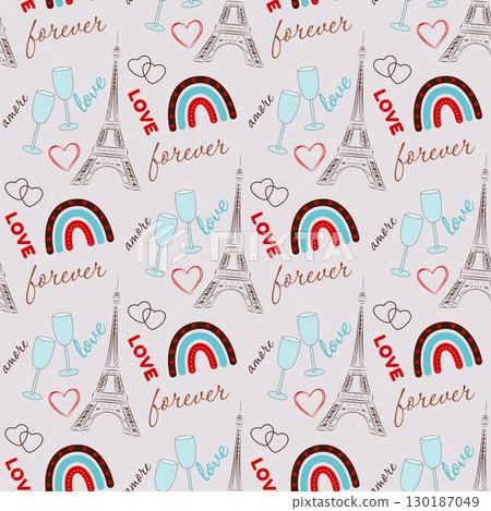 romantic seamless pattern 130187049