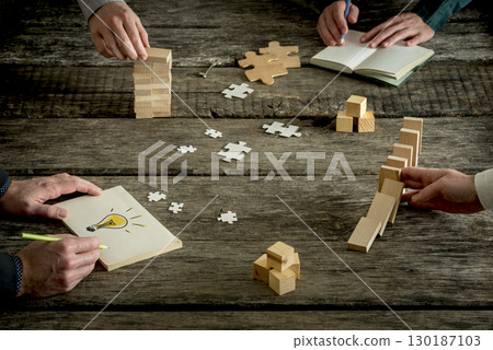 Businessmen sharing ideas concept 130187103