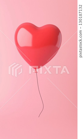 Balloon red love shape for romantic and celebration party decoration story solid background 130187132