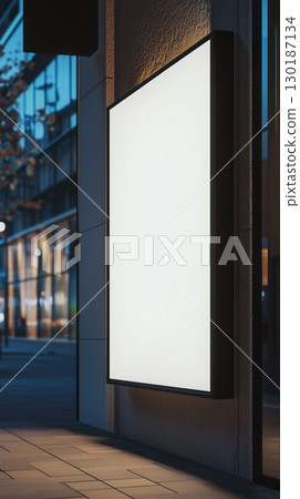 Signboard sharp rectangular mockup white and black frame for story background 130187134
