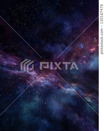 神秘的紫色星空與星雲背景 130187478