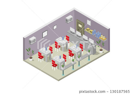 Isometric fast food 130187565