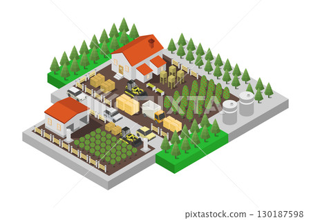 Isometric Farm Isometric Farm 130187598
