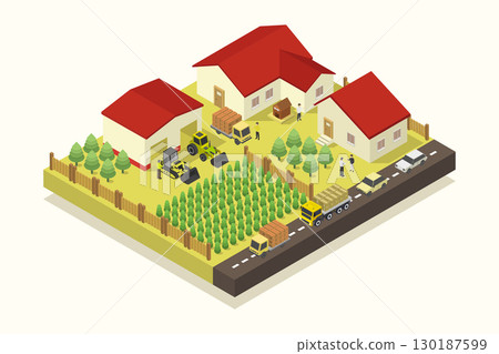 Isometric Farm 130187599