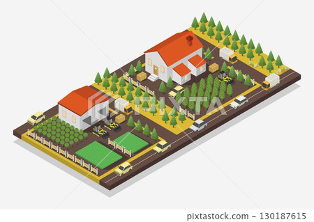 Isometric Farm Isometric Farm 130187615