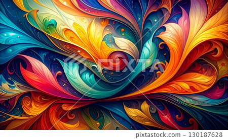 Colorful flourish decorative background pattern 130187628