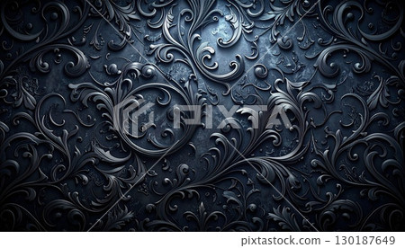 黑色華麗別緻的背景圖案 130187649