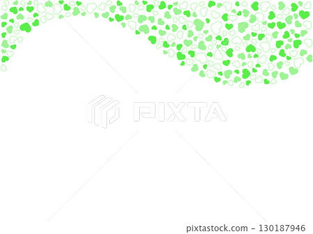 心形圖案背景綠色3色邊框和純色心形 心形圖案背景綠色3色邊框和純色心形 130187946