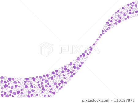 心形圖案背景紫色3色邊框和純色心形 130187975