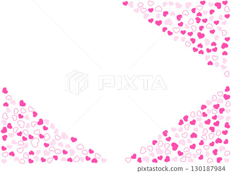 Heart pattern background Pink 3-color border and solid color heart 130187984
