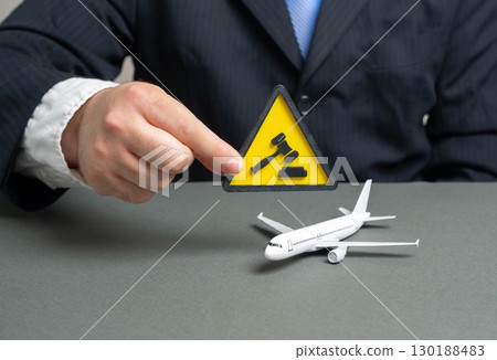 Airline court trial. Aircraft seized by court order, bankruptcy risk, aviation disputes, debt settlement, airline insolvency, legal case in transportation 130188483