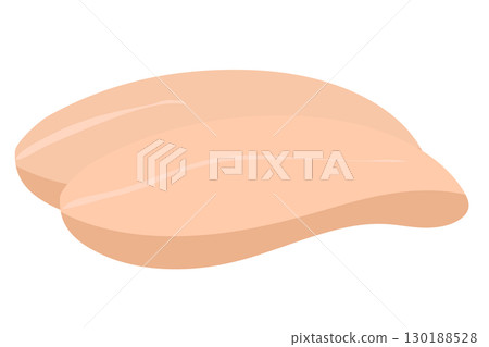 Simple illustration of chicken fillet meat 130188528