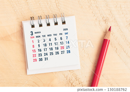 2026年3月日曆及紅鉛筆3月活動日曆 2026年3月日曆及紅鉛筆3月活動日曆 130188762