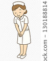 護士鞠躬的插圖（醫院禮儀） 130188814