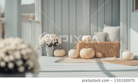 Cozy fall front porch Cozy fall front porch 130188970