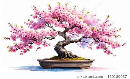 櫻花盆景與水墨畫藝術 130189087