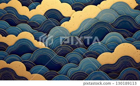 seamless pattern with waves and waves 130189113